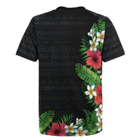 Hawaii Tropical Flowers and Leaves Rugby Jersey Tapa Pattern Colorful Mode LT03 - Polynesian Pride