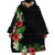 Hawaii Tropical Flowers and Leaves Wearable Blanket Hoodie Tapa Pattern Colorful Mode