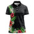 Hawaii Tropical Flowers and Leaves Women Polo Shirt Tapa Pattern Colorful Mode