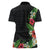 Hawaii Tropical Flowers and Leaves Women Polo Shirt Tapa Pattern Colorful Mode