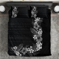 Hawaii Tropical Flowers and Leaves Bedding Set Tapa Pattern Grayscale Mode LT03 Grayscale - Polynesian Pride