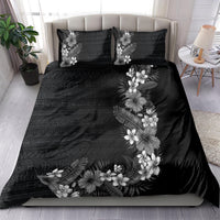 Hawaii Tropical Flowers and Leaves Bedding Set Tapa Pattern Grayscale Mode LT03 - Polynesian Pride