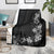 Hawaii Tropical Flowers and Leaves Blanket Tapa Pattern Grayscale Mode