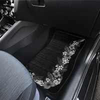 Hawaii Tropical Flowers and Leaves Car Mats Tapa Pattern Grayscale Mode LT03 - Polynesian Pride