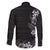 Hawaii Tropical Flowers and Leaves Family Matching Long Sleeve Bodycon Dress and Hawaiian Shirt Tapa Pattern Grayscale Mode