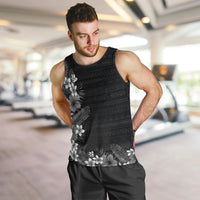 Hawaii Tropical Flowers and Leaves Men Tank Top Tapa Pattern Grayscale Mode LT03 Grayscale - Polynesian Pride