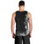 Hawaii Tropical Flowers and Leaves Men Tank Top Tapa Pattern Grayscale Mode