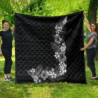 Hawaii Tropical Flowers and Leaves Quilt Tapa Pattern Grayscale Mode LT03 - Polynesian Pride