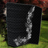 Hawaii Tropical Flowers and Leaves Quilt Tapa Pattern Grayscale Mode LT03 - Polynesian Pride