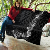 Hawaii Tropical Flowers and Leaves Quilt Tapa Pattern Grayscale Mode LT03 - Polynesian Pride