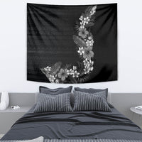 Hawaii Tropical Flowers and Leaves Tapestry Tapa Pattern Grayscale Mode LT03 - Polynesian Pride