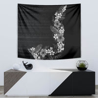 Hawaii Tropical Flowers and Leaves Tapestry Tapa Pattern Grayscale Mode LT03 - Polynesian Pride