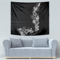 Hawaii Tropical Flowers and Leaves Tapestry Tapa Pattern Grayscale Mode LT03 - Polynesian Pride