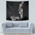 Hawaii Tropical Flowers and Leaves Tapestry Tapa Pattern Grayscale Mode