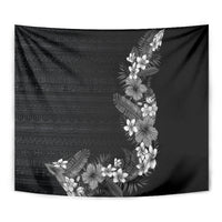 Hawaii Tropical Flowers and Leaves Tapestry Tapa Pattern Grayscale Mode LT03 - Polynesian Pride
