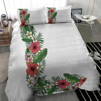 Hawaii Tropical Flowers and Leaves Bedding Set Tapa Pattern White Mode LT03 - Polynesian Pride