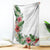 Hawaii Tropical Flowers and Leaves Blanket Tapa Pattern White Mode