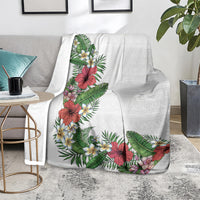 Hawaii Tropical Flowers and Leaves Blanket Tapa Pattern White Mode LT03 - Polynesian Pride