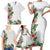 Hawaii Tropical Flowers and Leaves Family Matching Short Sleeve Bodycon Dress and Hawaiian Shirt Tapa Pattern White Mode