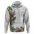 Hawaii Tropical Flowers and Leaves Hoodie Tapa Pattern White Mode