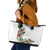 Hawaii Tropical Flowers and Leaves Leather Tote Bag Tapa Pattern White Mode