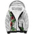 Hawaii Tropical Flowers and Leaves Sherpa Hoodie Tapa Pattern White Mode