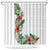 Hawaii Tropical Flowers and Leaves Shower Curtain Tapa Pattern White Mode