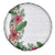 Hawaii Tropical Flowers and Leaves Spare Tire Cover Tapa Pattern White Mode