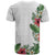 Hawaii Tropical Flowers and Leaves T Shirt Tapa Pattern White Mode