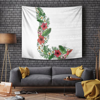 Hawaii Tropical Flowers and Leaves Tapestry Tapa Pattern White Mode LT03 - Polynesian Pride