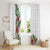 Hawaii Tropical Flowers and Leaves Window Curtain Tapa Pattern White Mode