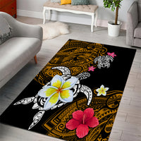 Hawaii Turtle and Tropical Flower Area Rug Polynesian Pattern LT03 - Polynesian Pride