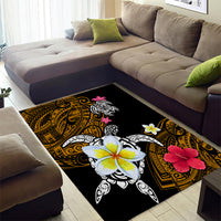 Hawaii Turtle and Tropical Flower Area Rug Polynesian Pattern LT03 - Polynesian Pride