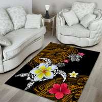 Hawaii Turtle and Tropical Flower Area Rug Polynesian Pattern LT03 - Polynesian Pride
