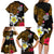 Hawaii Turtle and Tropical Flower Family Matching Long Sleeve Bodycon Dress and Hawaiian Shirt Polynesian Pattern