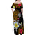 Hawaii Turtle and Tropical Flower Family Matching Off Shoulder Maxi Dress and Hawaiian Shirt Polynesian Pattern