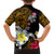 Hawaii Turtle and Tropical Flower Family Matching Puletasi and Hawaiian Shirt Polynesian Pattern