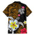 Hawaii Turtle and Tropical Flower Family Matching Puletasi and Hawaiian Shirt Polynesian Pattern