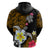 Hawaii Turtle and Tropical Flower Hoodie Polynesian Pattern