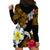 Hawaii Turtle and Tropical Flower Hoodie Dress Polynesian Pattern