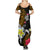 Hawaii Turtle and Tropical Flower Summer Maxi Dress Polynesian Pattern