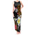 Hawaii Turtle and Tropical Flower Tank Maxi Dress Polynesian Pattern