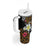 Hawaii Turtle and Tropical Flower Tumbler With Handle Polynesian Pattern