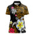 Hawaii Turtle and Tropical Flower Women Polo Shirt Polynesian Pattern