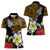 Hawaii Turtle and Tropical Flower Women Polo Shirt Polynesian Pattern