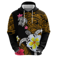 Hawaii Turtle and Tropical Flower Zip Hoodie Polynesian Pattern LT03 - Polynesian Pride