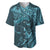 Hawaiian Manta Ray and Polynesian Tribal Tattoo Baseball Jersey Turquoise Color LT03