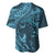 Hawaiian Manta Ray and Polynesian Tribal Tattoo Baseball Jersey Turquoise Color LT03