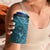 Hawaiian Manta Ray and Polynesian Tribal Tattoo 4 in 1 Can Cooler Tumbler Turquoise Color