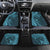 Hawaiian Manta Ray and Polynesian Tribal Tattoo Car Mats Turquoise Color LT03